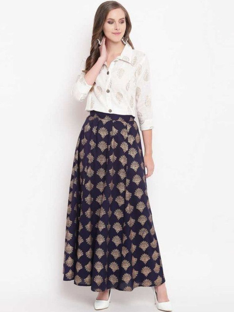 Yashwani Fashion Printed Shirt with Skirt - Image 3