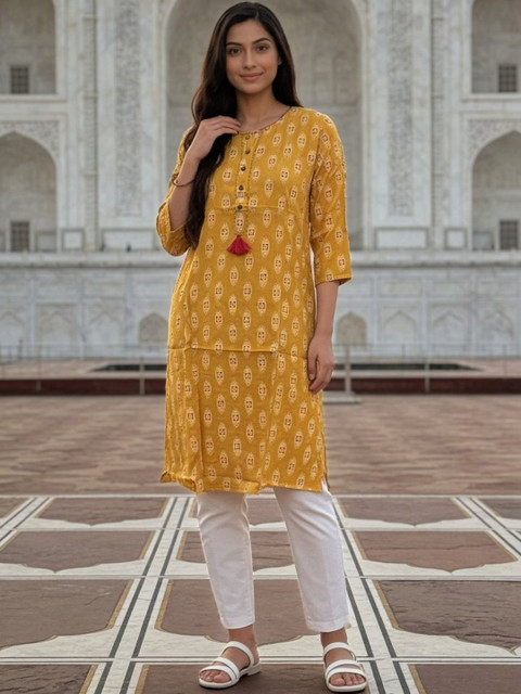 Rangita Women Ethnic Motifs Printed Indie Prints Kurta - Image 4