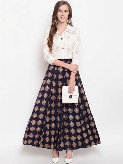 Yashwani Fashion Printed Shirt with Skirt