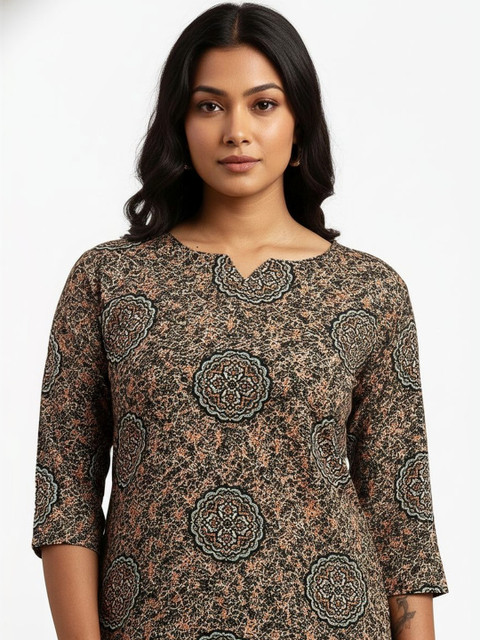 Milvia Women Ethnic Motifs Printed Indie Prints Crepe Kurta - Image 6