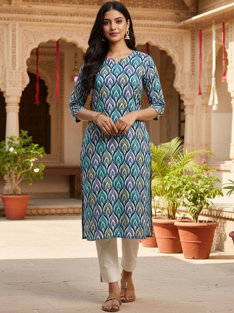 Milvia Women Floral Printed Floral Crepe Kurta - Image 2