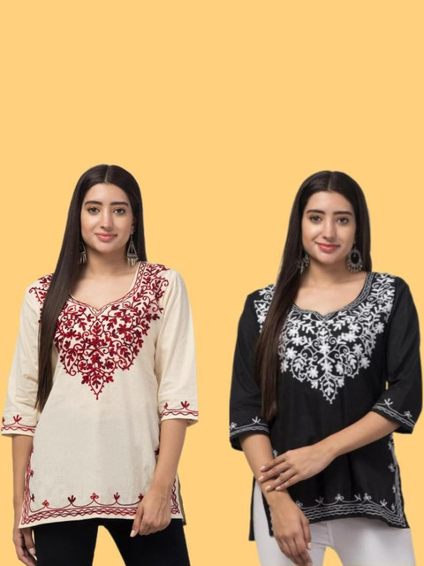 ILMA CREATION Women Ethnic Motifs Embroidered Thread Work Kurta - Image 3