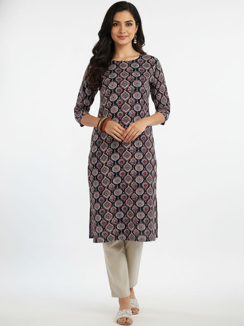 Milvia Women Ethnic Motifs Printed Indie Prints Crepe Kurta