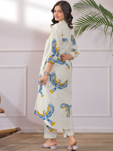 Anouk Rustic Printed Off White Cotton Co Ords for Women - Image 3