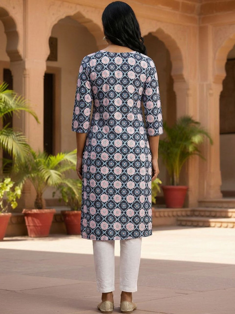 Milvia Women Ethnic Motifs Printed Crepe Kurta - Image 6