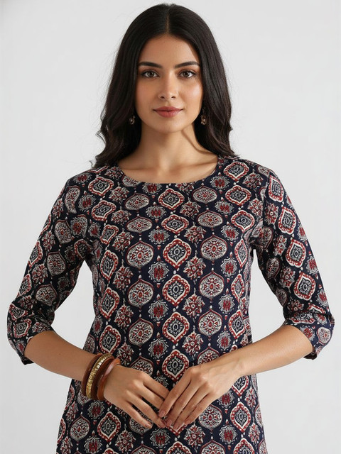 Milvia Women Ethnic Motifs Printed Indie Prints Crepe Kurta - Image 7