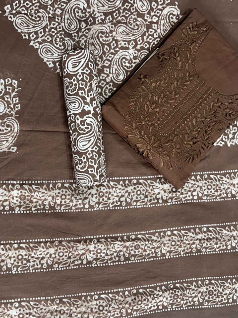 Bombay Batik Embroidered Pure Cotton Unstitched Dress Material - Image 2