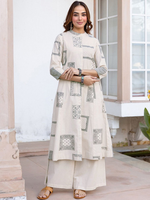 SKYLEE Printed Tunic with Palazzos