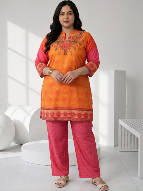 EXTRA LOVE BY LIBAS Women Floral Printed Regular Kurta with Trousers
