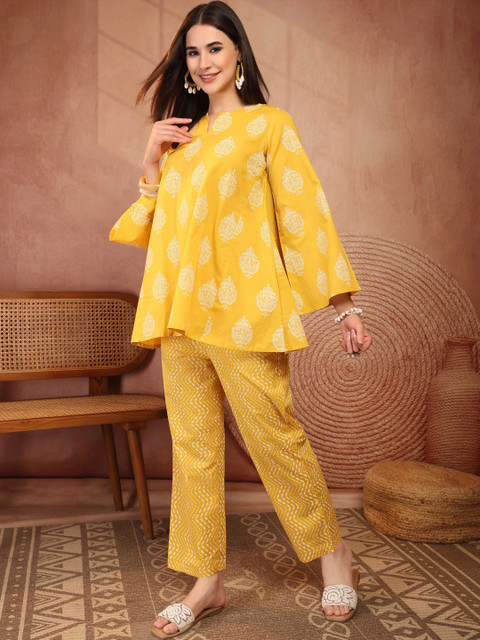 COTLAND FASHION Cotton Printed Tunic with Trousers