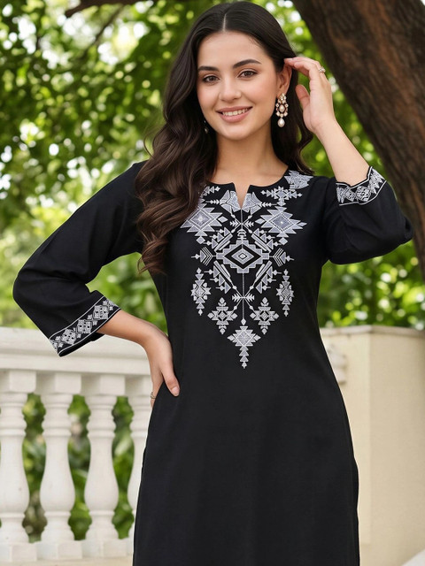 Indo Era Women Ethnic Motifs Embroidered Thread Work Kurta - Image 6