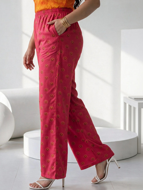 EXTRA LOVE BY LIBAS Women Floral Printed Regular Kurta with Trousers - Image 5