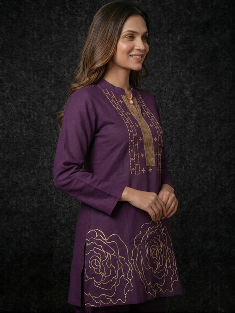 NEW KURTI Women Ethnic Motifs Embroidered Thread Work Kurta - Image 3