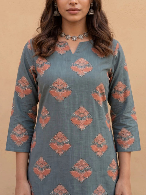 fusion by glitchez Women Ethnic Motifs Printed Indie Prints Kurta - Image 5