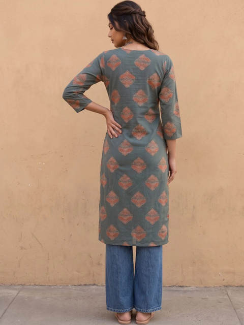 fusion by glitchez Women Ethnic Motifs Printed Indie Prints Kurta - Image 2
