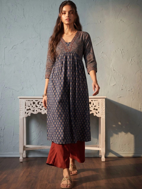 KINDA DESI Women Ethnic Motifs Printed Indie Prints Kurta - Image 4