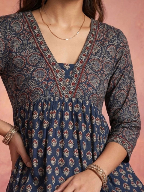 KINDA DESI Women Ethnic Motifs Printed Indie Prints Kurta - Image 5