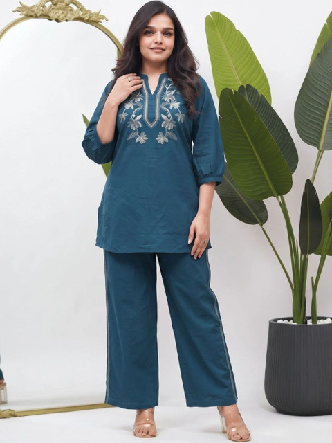 IKLO Cotton Solid Top with Trousers - Image 6