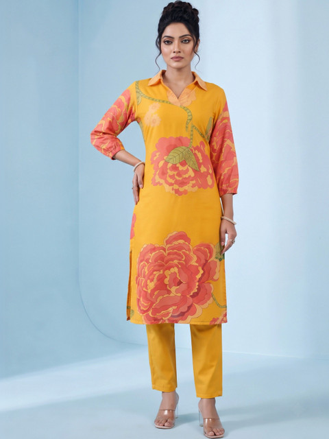 KALINI Romantic Florals Printed Top with Trousers - Image 3