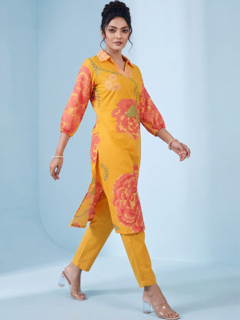 KALINI Romantic Florals Printed Top with Trousers - Image 2