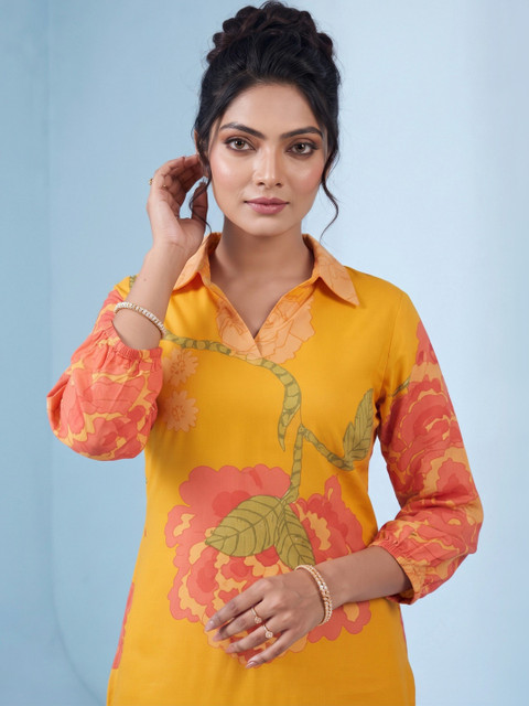 KALINI Romantic Florals Printed Top with Trousers - Image 6