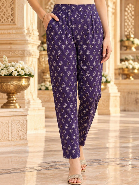Namastika Women Printed Regular Pure Cotton Kurta with Trousers & With Dupatta - Image 4