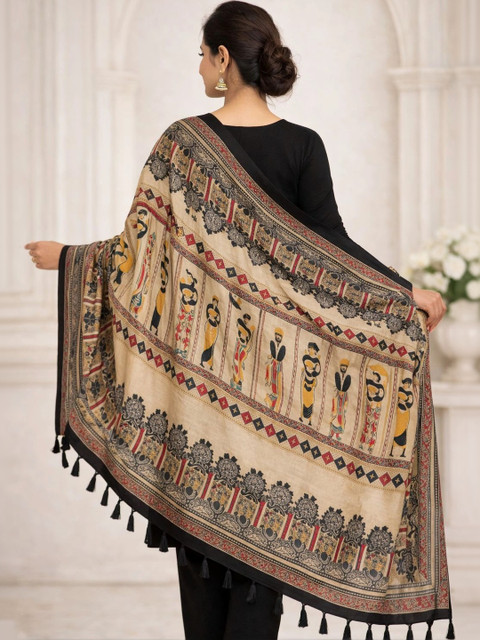 Phulkarigiri Ethnic Motifs Printed Kalamkari Dupatta - Image 3