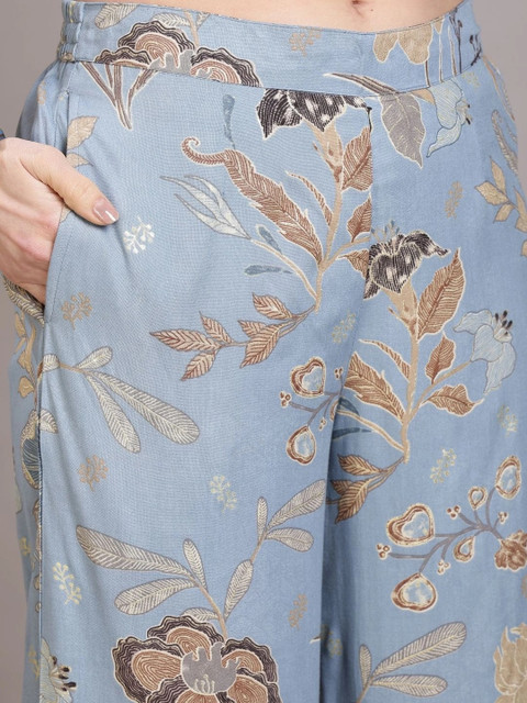TINRANG Women Floral Printed Regular Kurta with Palazzos - Image 5