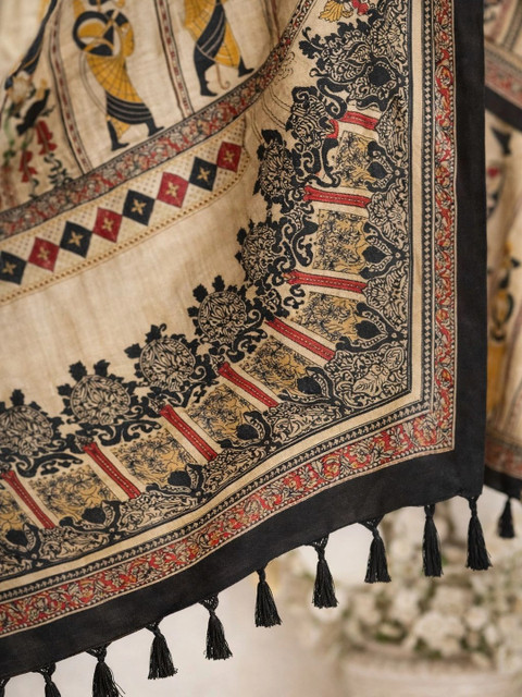 Phulkarigiri Ethnic Motifs Printed Kalamkari Dupatta - Image 5