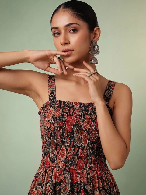 KALAMIR Print A-Line Midi Dress - Image 2