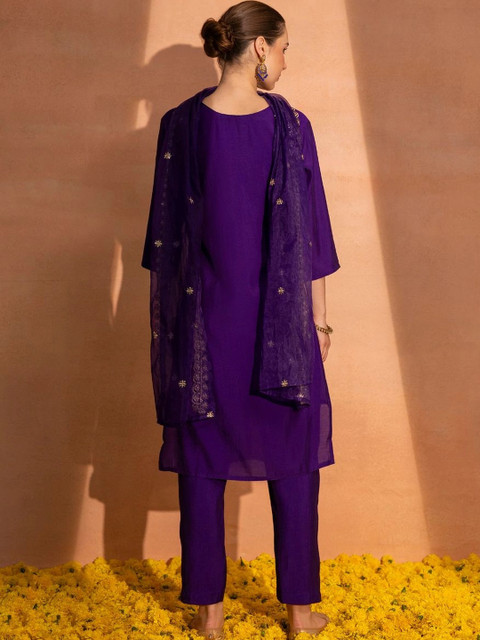 TITTLI Women Embroidered Regular Sequinned Kurta Set - Image 2