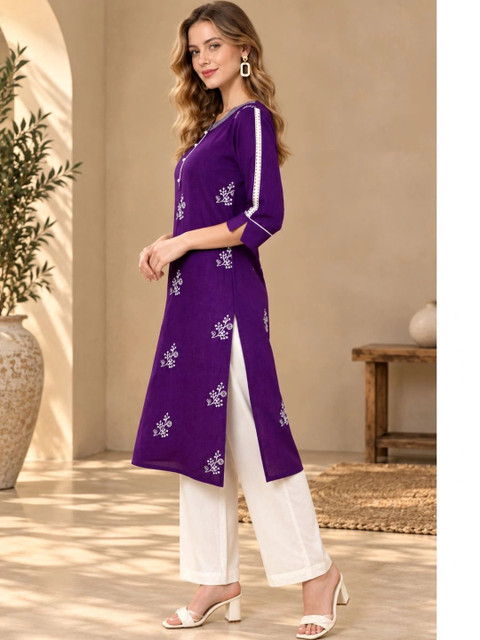ANGITA Women Embroidered Thread Work Kurta - Image 4