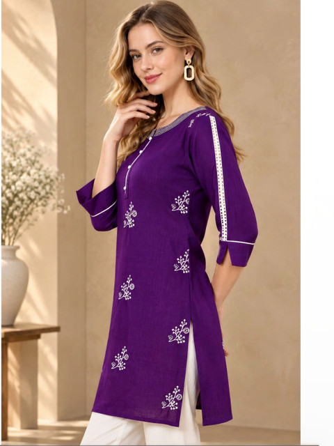 ANGITA Women Embroidered Thread Work Kurta - Image 3