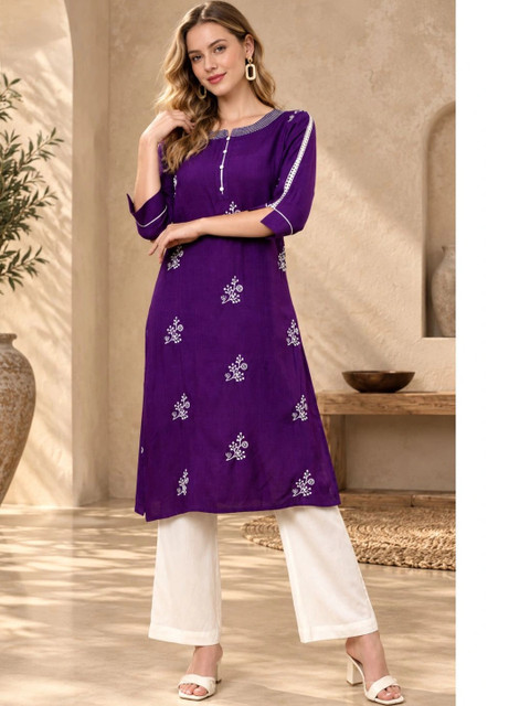 ANGITA Women Embroidered Thread Work Kurta