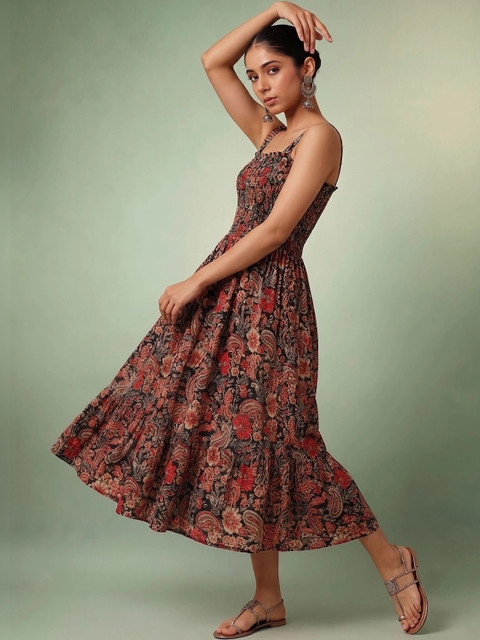 KALAMIR Print A-Line Midi Dress - Image 6