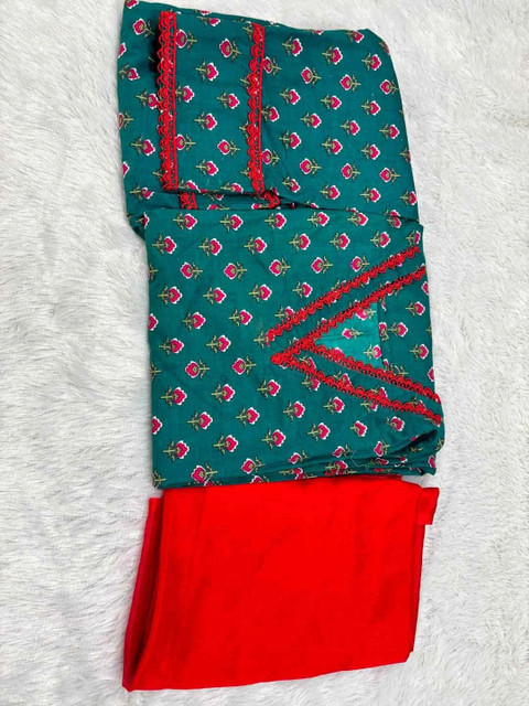 HIMAIRA FASHION Women Floral Printed Regular Pure Cotton Kurta with Patiala & With Dupatta - Image 4