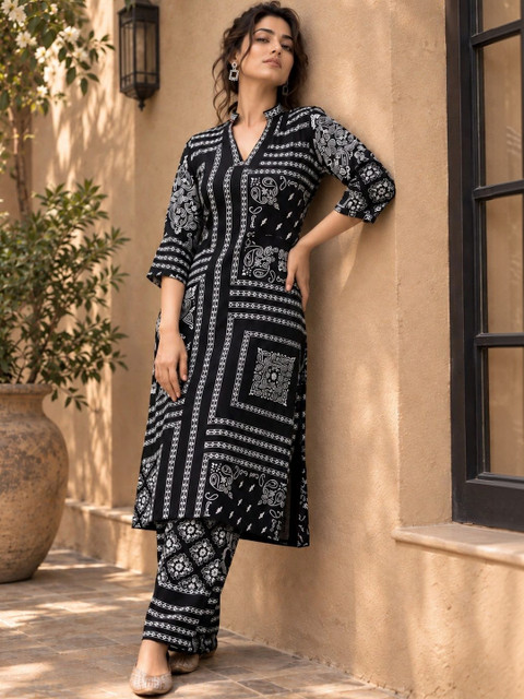 BHAGYESH FASHION Women Paisley Printed Pure Cotton Kurta with Palazzos