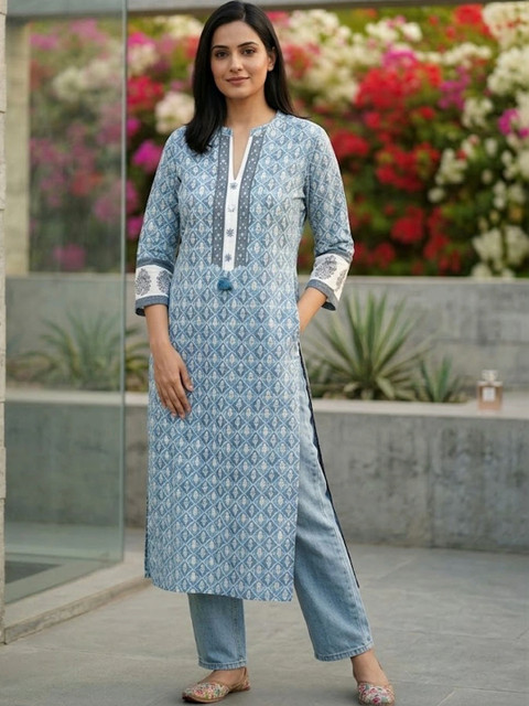 Anouk Rustic Women Ethnic Motifs Printed Block Print Kurta