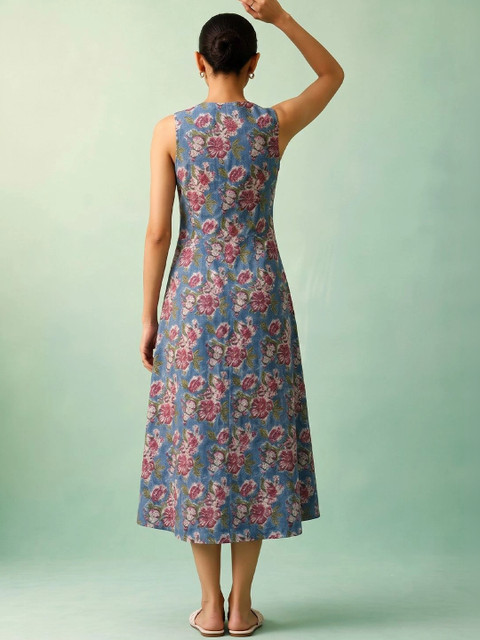 Anouk Rustic Floral Print A-Line Midi Dress - Image 2