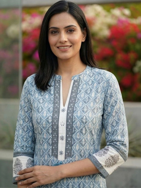 Anouk Rustic Women Ethnic Motifs Printed Block Print Kurta - Image 5
