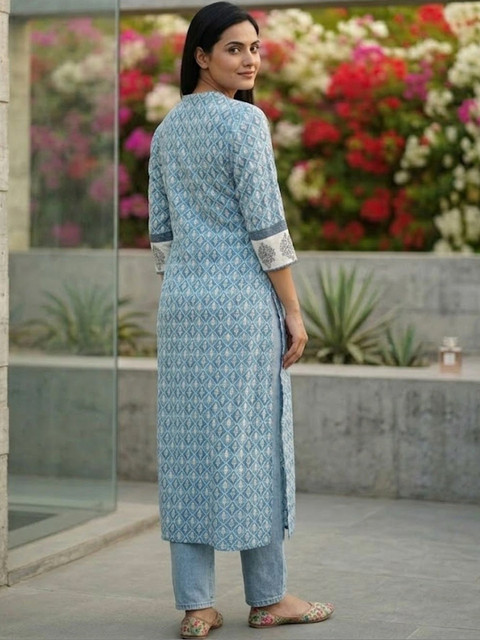 Anouk Rustic Women Ethnic Motifs Printed Block Print Kurta - Image 2