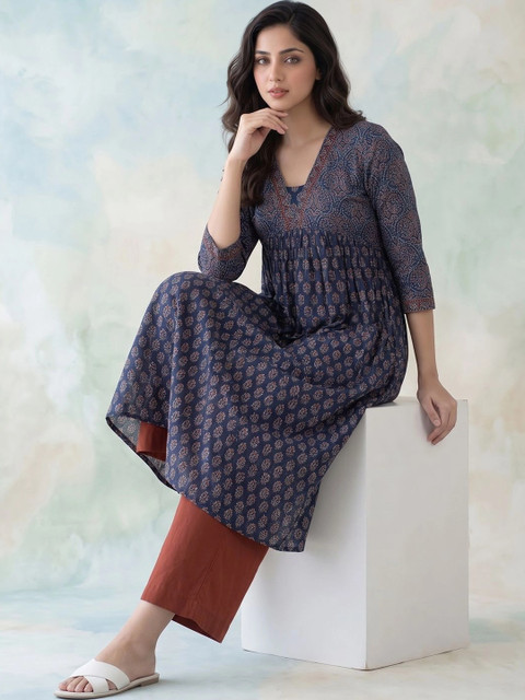 Anouk Rustic Women Ethnic Motifs Printed Indie Prints Kurta - Image 4
