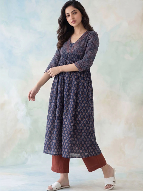 Anouk Rustic Women Ethnic Motifs Printed Indie Prints Kurta - Image 6