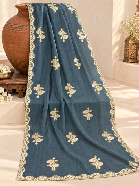 Anouk Embroidered Organza Dupatta with Thread Work - Image 2