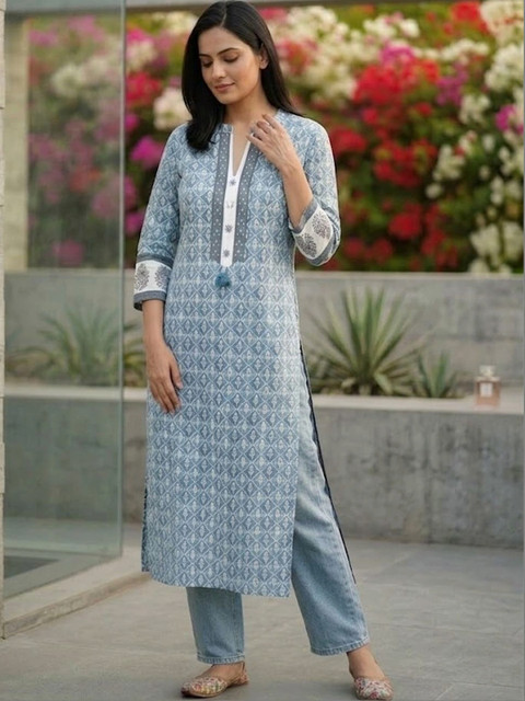 Anouk Rustic Women Ethnic Motifs Printed Block Print Kurta - Image 6