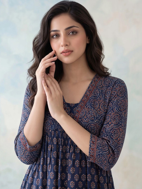 Anouk Rustic Women Ethnic Motifs Printed Indie Prints Kurta - Image 5