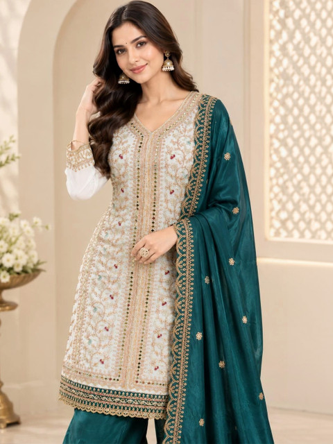 FASHCON Embroidered Unstitched Dress Material - Image 2