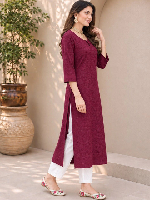 Moda Rapido Women Ethnic Motifs Keyhole Neck Kurta - Image 2