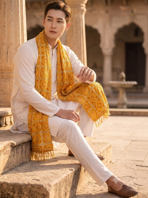 TAMNNA DUPATTA HUB Ethnic Motifs Dupatta with Thread Work - Image 4