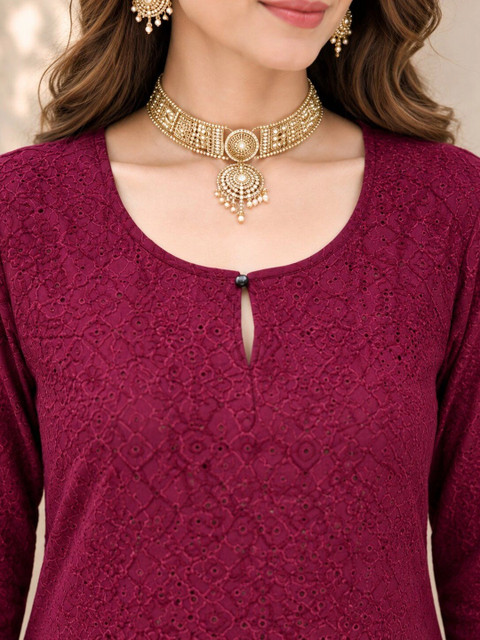 Moda Rapido Women Ethnic Motifs Keyhole Neck Kurta - Image 6